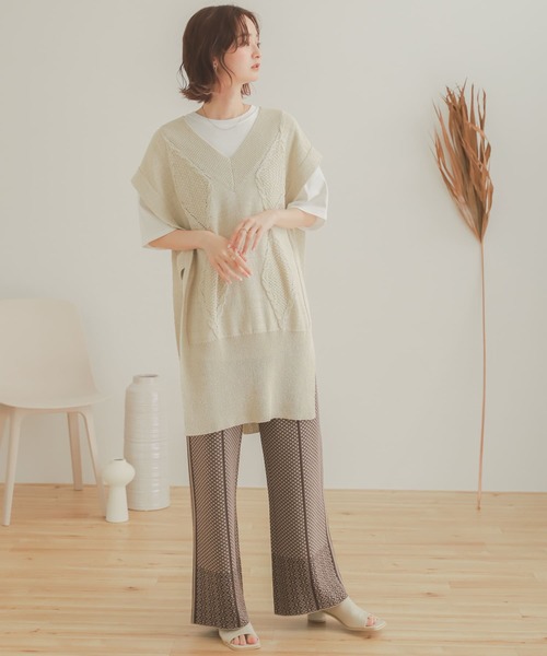 SENSE OF PLACE by URBAN RESEARCH(センスオブプレイスバイアーバンリサーチ)の「ジャガードニットパンツ(その他パンツ・レディース・パープル系その他/ブラック系その他/ブラウン系その他・ONE)」の11枚目の写真