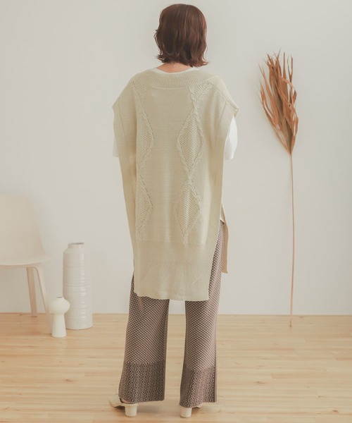 SENSE OF PLACE by URBAN RESEARCH(センスオブプレイスバイアーバンリサーチ)の「ジャガードニットパンツ(その他パンツ・レディース・パープル系その他/ブラック系その他/ブラウン系その他・ONE)」の14枚目の写真