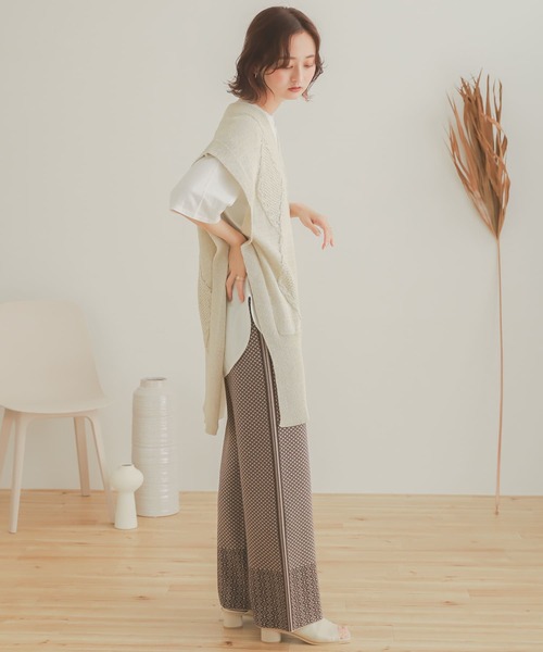 SENSE OF PLACE by URBAN RESEARCH(センスオブプレイスバイアーバンリサーチ)の「ジャガードニットパンツ(その他パンツ・レディース・パープル系その他/ブラック系その他/ブラウン系その他・ONE)」の15枚目の写真