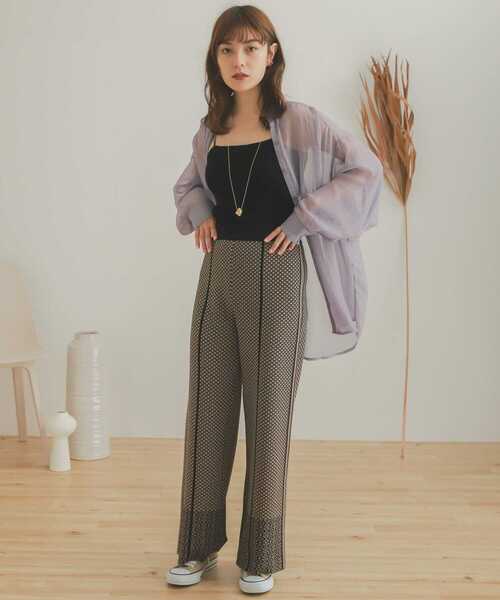 SENSE OF PLACE by URBAN RESEARCH(センスオブプレイスバイアーバンリサーチ)の「ジャガードニットパンツ(その他パンツ・レディース・パープル系その他/ブラック系その他/ブラウン系その他・ONE)」の22枚目の写真