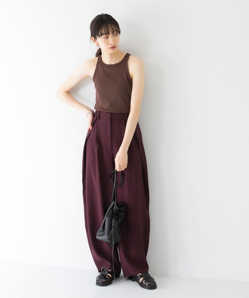 KBF（ケイビーエフ）の「カラーステッチアメスリタンク（タンクトップ・レディース・ブラウン/ベージュ/チャコールグレー・ONE）」の7枚目の写真