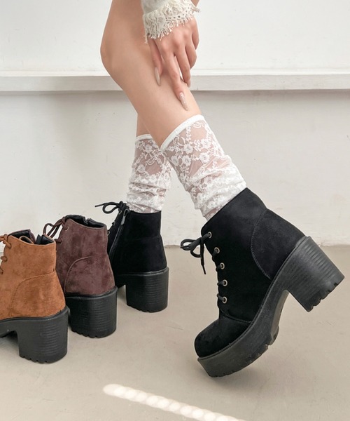 セール】【旬見えスウェード追加】《#極軽》超軽量厚底 レース