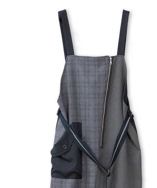 La SRIC（ラスリック）の「La SRIC / チェックアシメZIP-JSK（ジャンパースカート・レディース・ブラウン/グレー・MEDIUM）」の12枚目の写真