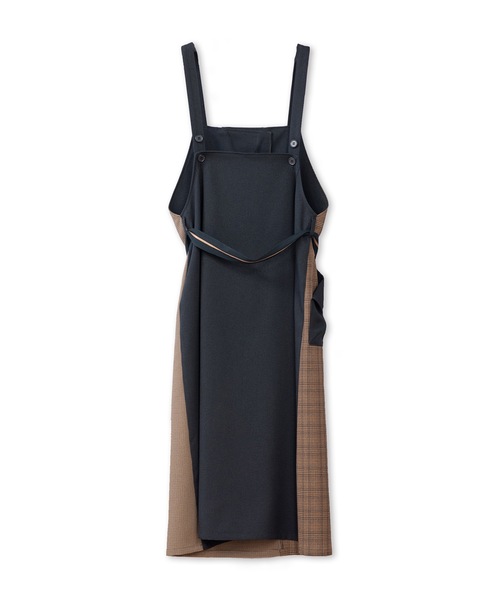 La SRIC（ラスリック）の「La SRIC / チェックアシメZIP-JSK（ジャンパースカート・レディース・ブラウン/グレー・MEDIUM）」の9枚目の写真