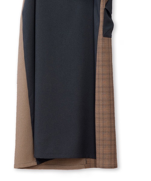 La SRIC（ラスリック）の「La SRIC / チェックアシメZIP-JSK（ジャンパースカート・レディース・ブラウン/グレー・MEDIUM）」の10枚目の写真