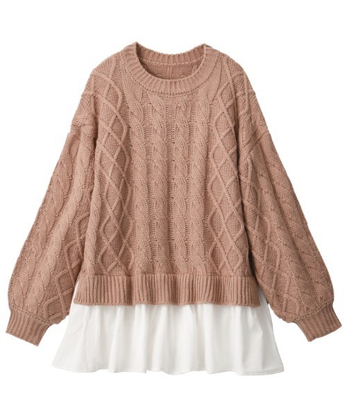 GeeRA(ジーラ)の「レイヤード風ケーブルニットトップス(ニット/セーター・レディース・モカ/ライトグレー・MEDIUM/LARGE/X-LARGE)」の19枚目の写真