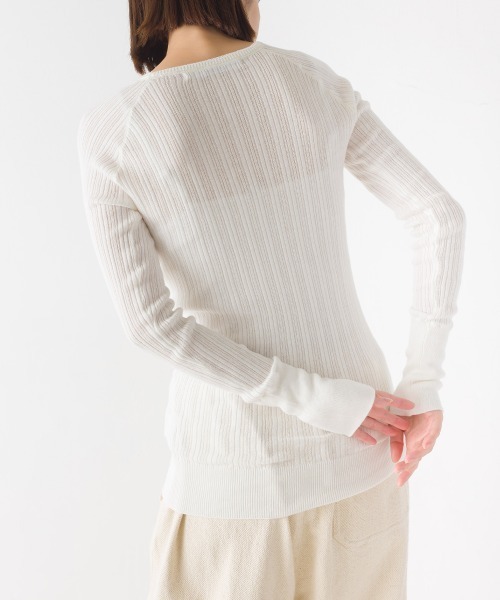 OMNES(オムネス)の「ランダムテレコニット クルーネック(ニット/セーター・レディース・ホワイト/チャコール/グレイッシュベージュ/グレー/ブラック/ブラック系その他/グリーン系その他/ホワイト系その他/オートミール/グレー系その他・FREE)」の13枚目の写真