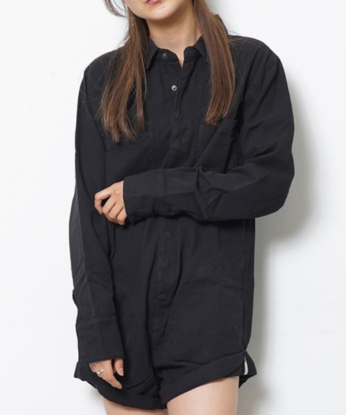 One Tea spoon(ワンティースプーン)の「ONETEASPOON SHORT JUMPSUIT 22423A/22423C(つなぎ/オールインワン・レディース・ブラック/ベージュ・SMALL)」の2枚目の写真