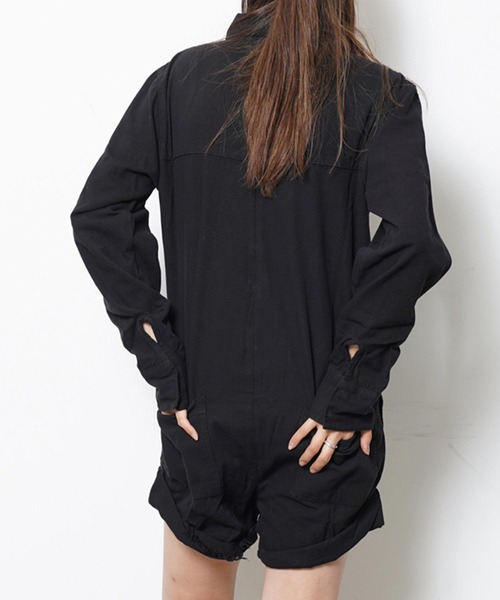 One Tea spoon(ワンティースプーン)の「ONETEASPOON SHORT JUMPSUIT 22423A/22423C(つなぎ/オールインワン・レディース・ブラック/ベージュ・SMALL)」の5枚目の写真