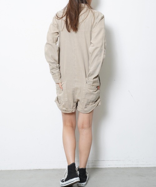 One Tea spoon(ワンティースプーン)の「ONETEASPOON SHORT JUMPSUIT 22423A/22423C(つなぎ/オールインワン・レディース・ブラック/ベージュ・SMALL)」の7枚目の写真