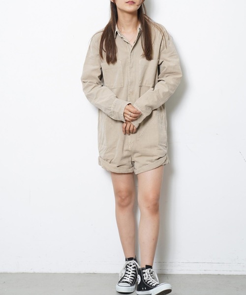 One Tea spoon(ワンティースプーン)の「ONETEASPOON SHORT JUMPSUIT 22423A/22423C(つなぎ/オールインワン・レディース・ブラック/ベージュ・SMALL)」の16枚目の写真