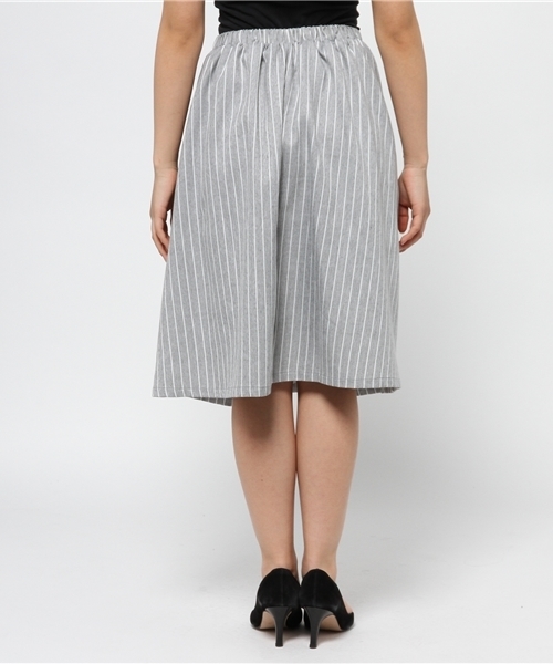 WEGO（ウィゴー）の「WEGO/ストライプミモレスカート（スカート・レディース・グレー系その他/ブルー系その他・FREE）」の7枚目の写真