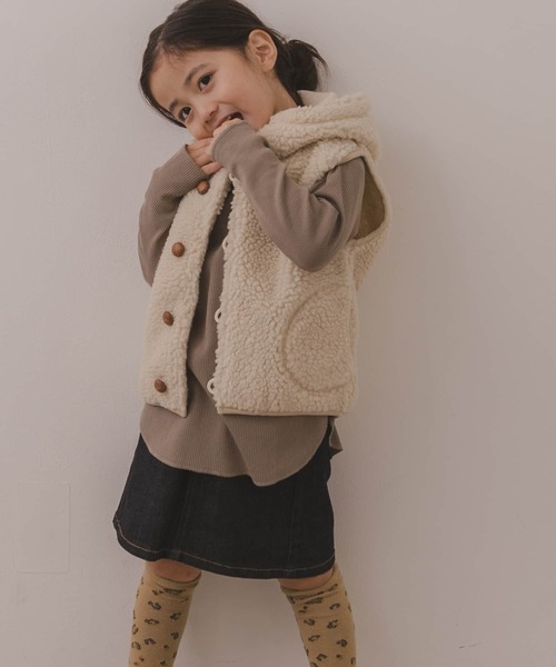 GYMPHLEX（ジムフレックス）の「GYMPHLEX　BOA HOODED VEST(KIDS)（その他アウター・キッズ・チャコールグレー/アイボリー/モカ・95/115/135）」の10枚目の写真
