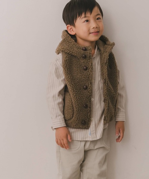 GYMPHLEX（ジムフレックス）の「GYMPHLEX　BOA HOODED VEST(KIDS)（その他アウター・キッズ・チャコールグレー/アイボリー/モカ・95/115/135）」の7枚目の写真