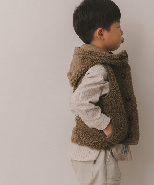 GYMPHLEX（ジムフレックス）の「GYMPHLEX　BOA HOODED VEST(KIDS)（その他アウター・キッズ・チャコールグレー/アイボリー/モカ・95/115/135）」の9枚目の写真