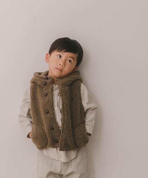 GYMPHLEX（ジムフレックス）の「GYMPHLEX　BOA HOODED VEST(KIDS)（その他アウター・キッズ・チャコールグレー/アイボリー/モカ・95/115/135）」の13枚目の写真