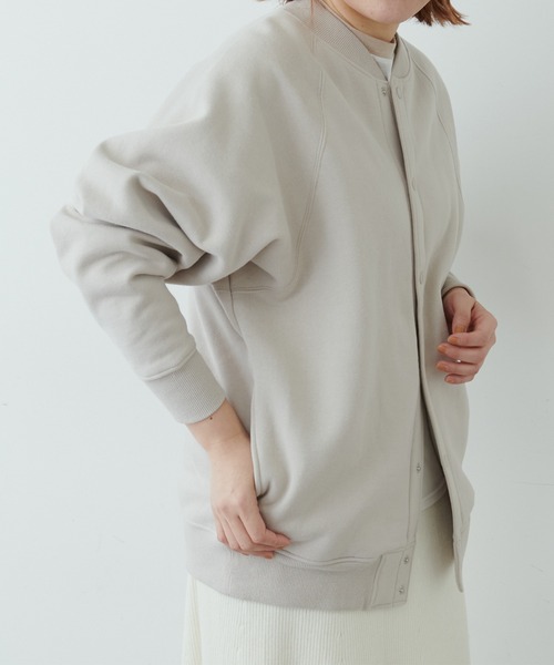 PUAL CE CIN(ピュアルセシン)の「裏起毛ブルゾン(ブルゾン・レディース・モカ/キャメル/ブラック/グレイッシュベージュ/ネイビー/オフホワイト/ピンク/ベージュ・FREE)」の4枚目の写真