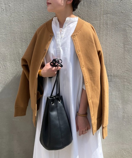 PUAL CE CIN(ピュアルセシン)の「裏起毛ブルゾン(ブルゾン・レディース・モカ/キャメル/ブラック/グレイッシュベージュ/ネイビー/オフホワイト/ピンク/ベージュ・FREE)」の7枚目の写真