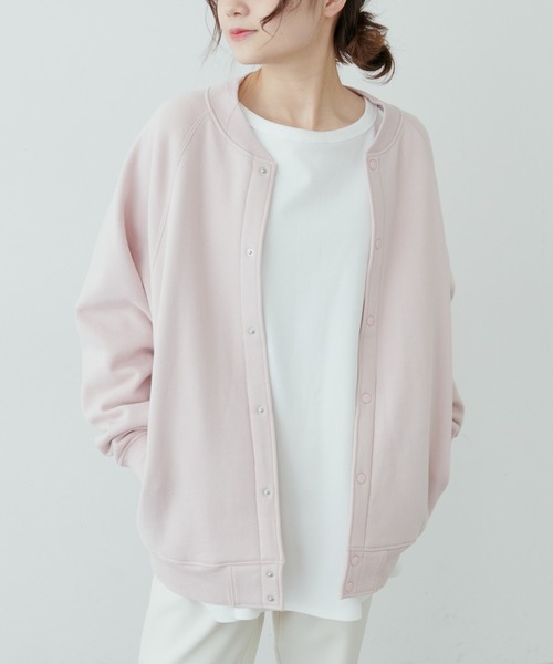 PUAL CE CIN(ピュアルセシン)の「裏起毛ブルゾン(ブルゾン・レディース・モカ/キャメル/ブラック/グレイッシュベージュ/ネイビー/オフホワイト/ピンク/ベージュ・FREE)」の8枚目の写真