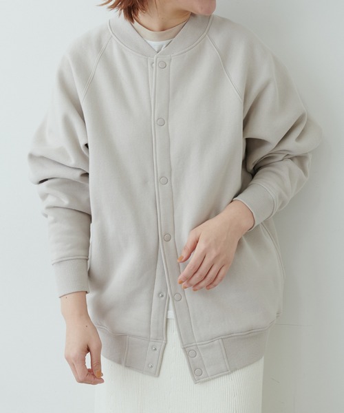 PUAL CE CIN(ピュアルセシン)の「裏起毛ブルゾン(ブルゾン・レディース・モカ/キャメル/ブラック/グレイッシュベージュ/ネイビー/オフホワイト/ピンク/ベージュ・FREE)」の13枚目の写真