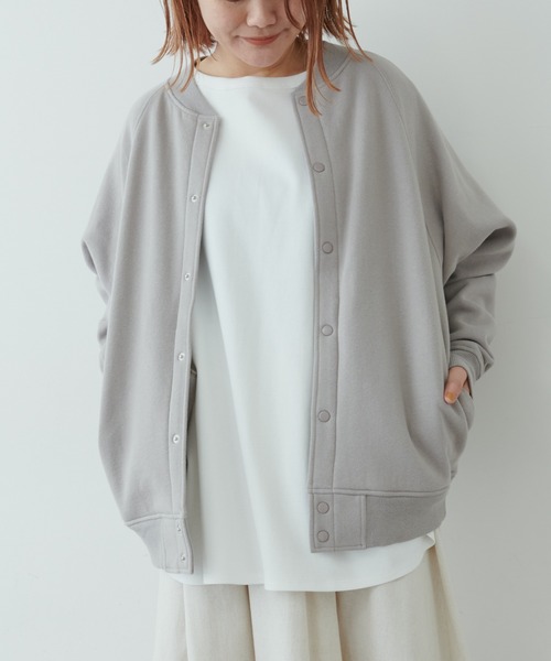 PUAL CE CIN(ピュアルセシン)の「裏起毛ブルゾン(ブルゾン・レディース・モカ/キャメル/ブラック/グレイッシュベージュ/ネイビー/オフホワイト/ピンク/ベージュ・FREE)」の9枚目の写真