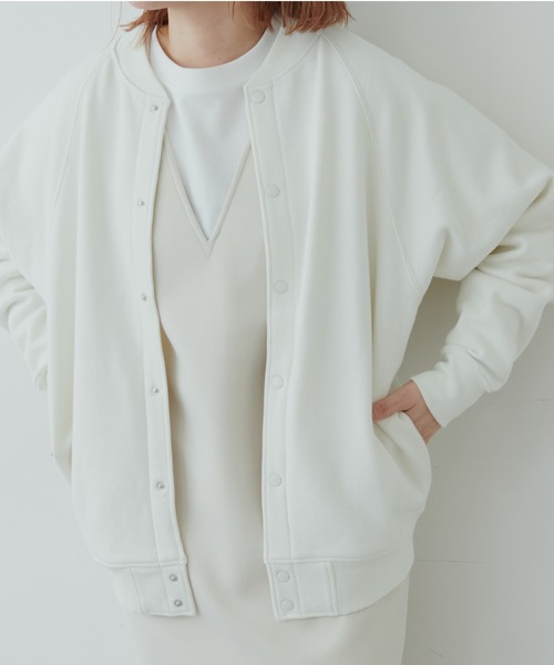 PUAL CE CIN(ピュアルセシン)の「裏起毛ブルゾン(ブルゾン・レディース・モカ/キャメル/ブラック/グレイッシュベージュ/ネイビー/オフホワイト/ピンク/ベージュ・FREE)」の10枚目の写真