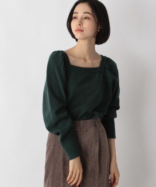 LOWRYS FARM（ローリーズファーム）の「スクエアパワショルニット　235294（ニット/セーター・レディース・アイボリー/ブラック/グリーン・FREE）」の3枚目の写真