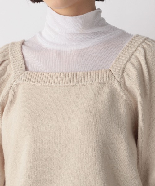 LOWRYS FARM（ローリーズファーム）の「スクエアパワショルニット　235294（ニット/セーター・レディース・アイボリー/ブラック/グリーン・FREE）」の6枚目の写真