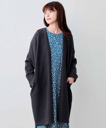 IEDIT 毛布を着ているみたいに暖かなふんわり軽い起毛カットソーコーディガン