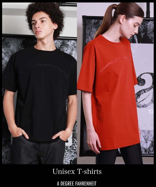 A DEGREE FAHRENHEIT（エーディグリーファーレンハイ）の「【ユニセックスアイテム】2LUX/adf刺繍 オーバーサイズT（Tシャツ/カットソー・メンズ・ホワイト/ブラック/オレンジ・SMALL/MEDIUM/LARGE/FREE）」の10枚目の写真
