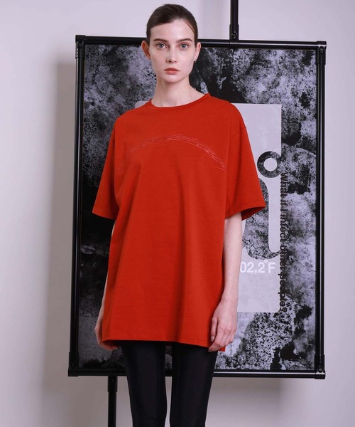 A DEGREE FAHRENHEIT（エーディグリーファーレンハイ）の「【ユニセックスアイテム】2LUX/adf刺繍 オーバーサイズT（Tシャツ/カットソー・メンズ・ホワイト/ブラック/オレンジ・SMALL/MEDIUM/LARGE/FREE）」の7枚目の写真