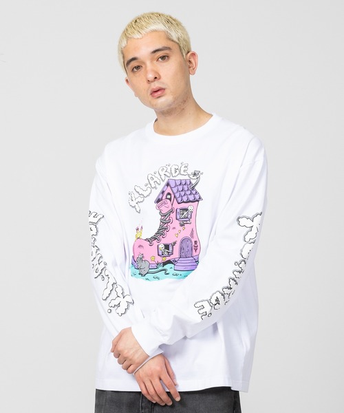 XLARGE（エクストララージ）の「BOOTS HOUSE L/S TEE（Tシャツ/カットソー・メンズ・ホワイト/オレンジ/ブラック・S/M/L/XL）」の2枚目の写真