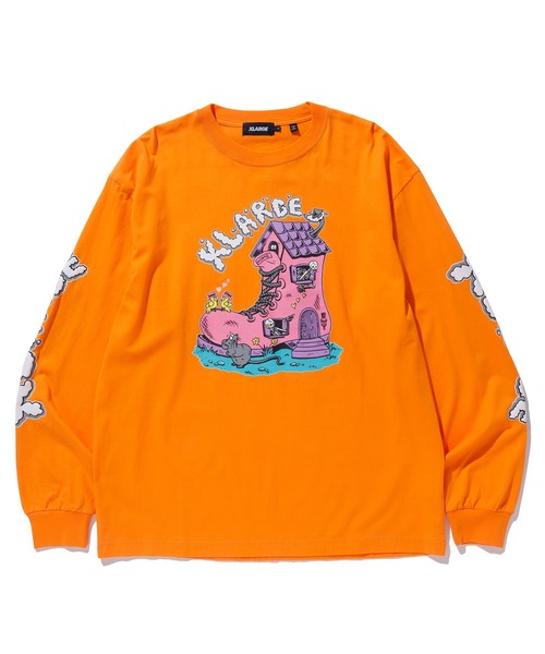 XLARGE（エクストララージ）の「BOOTS HOUSE L/S TEE（Tシャツ/カットソー・メンズ・ホワイト/オレンジ/ブラック・S/M/L/XL）」の6枚目の写真