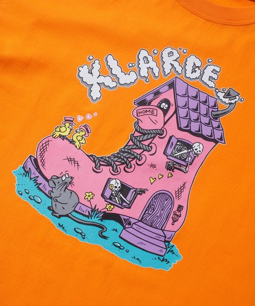 XLARGE（エクストララージ）の「BOOTS HOUSE L/S TEE（Tシャツ/カットソー・メンズ・ホワイト/オレンジ/ブラック・S/M/L/XL）」の9枚目の写真