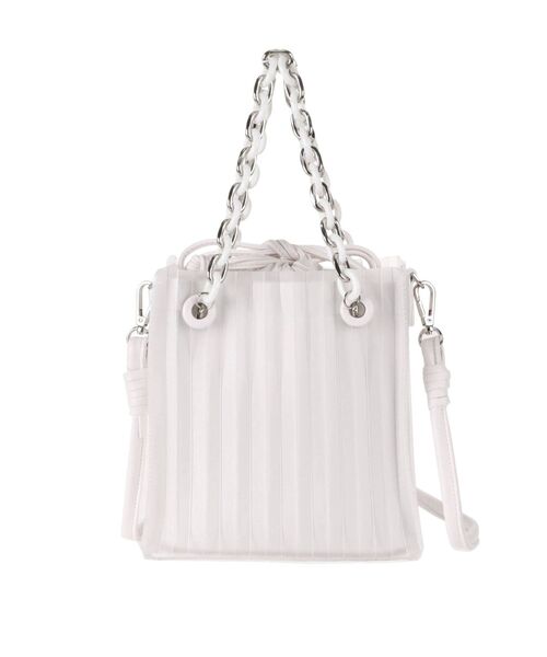 MERCURYDUO(マーキュリーデュオ)の「2WAYスクエアプリーツバッグ(ハンドバッグ・レディース・オフホワイト/ピンク・FREE)」の6枚目の写真