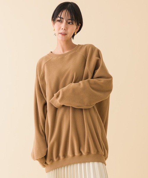 Dignite collier(ディニテコリエ)の「【KATHARINE ROSS】Dignite collier ふわかるあったかフリースビッグプルオーバー(ニット/セーター・レディース・アイボリー/キャメル・MEDIUM)」の2枚目の写真