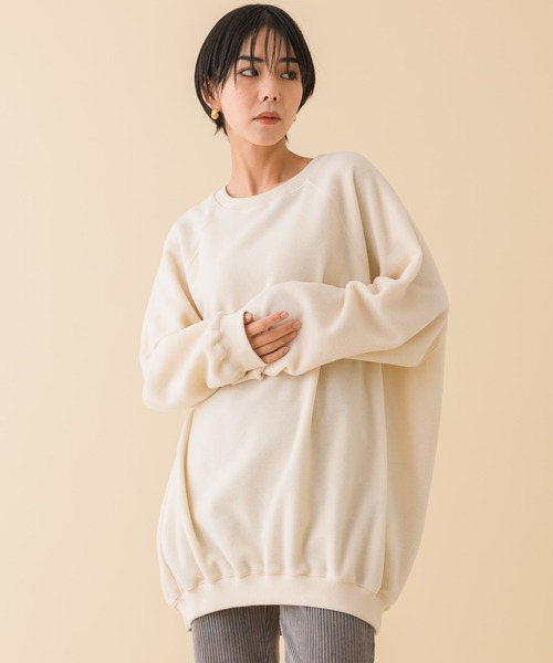 Dignite collier(ディニテコリエ)の「【KATHARINE ROSS】Dignite collier ふわかるあったかフリースビッグプルオーバー(ニット/セーター・レディース・アイボリー/キャメル・MEDIUM)」の5枚目の写真