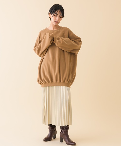 Dignite collier(ディニテコリエ)の「【KATHARINE ROSS】Dignite collier ふわかるあったかフリースビッグプルオーバー(ニット/セーター・レディース・アイボリー/キャメル・MEDIUM)」の3枚目の写真