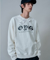 OY | 『OY/オーワイ』DESTROYED DEVIL LOGO MTM/ダメージ加工 デビルロゴ 長袖 プルオーバー スウェットシャツ(スウェット)