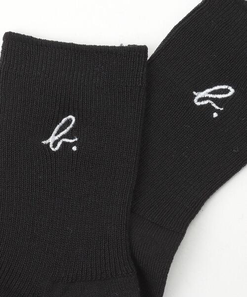 agnes b.（アニエスベー）の「AB43 L CHAUSSETTE ベビー b.ロゴソックス（ソックス/靴下・キッズ・ブラック・1/2）」の2枚目の写真