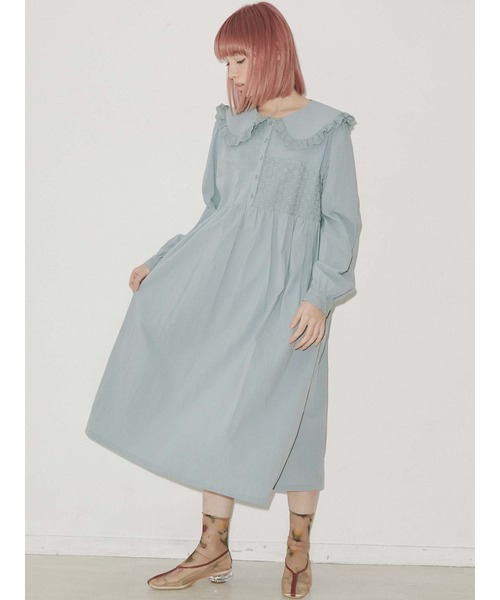 merry jenny（メリージェニー）の「レースパッチワークワンピース（ワンピース・レディース・ブラック/オフホワイト/ブルー・FREE）」の7枚目の写真