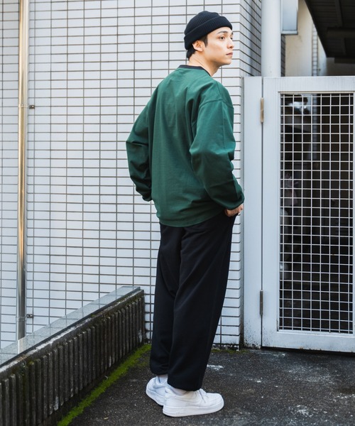 WEGO（ウィゴー）の「WEGO/ヘビーウエイト リンガーBIGロンT（Tシャツ/カットソー・メンズ・ホワイト/サックスブルー/ブラック/ダークグリーン・MEDIUM/LARGE）」の9枚目の写真