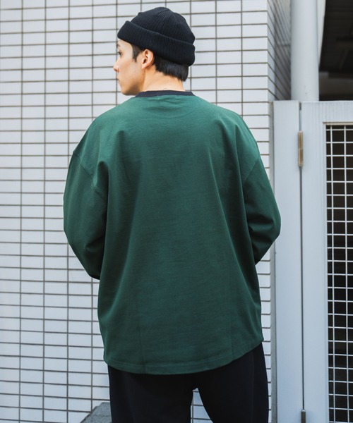WEGO（ウィゴー）の「WEGO/ヘビーウエイト リンガーBIGロンT（Tシャツ/カットソー・メンズ・ホワイト/サックスブルー/ブラック/ダークグリーン・MEDIUM/LARGE）」の11枚目の写真