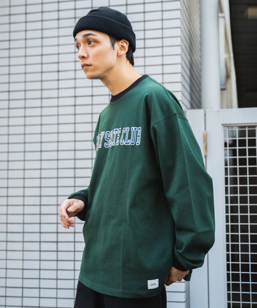 WEGO（ウィゴー）の「WEGO/ヘビーウエイト リンガーBIGロンT（Tシャツ/カットソー・メンズ・ホワイト/サックスブルー/ブラック/ダークグリーン・MEDIUM/LARGE）」の10枚目の写真
