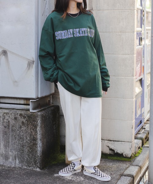 WEGO（ウィゴー）の「WEGO/ヘビーウエイト リンガーBIGロンT（Tシャツ/カットソー・メンズ・ホワイト/サックスブルー/ブラック/ダークグリーン・MEDIUM/LARGE）」の13枚目の写真