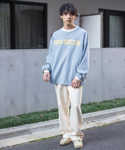 WEGO（ウィゴー）の「WEGO/ヘビーウエイト リンガーBIGロンT（Tシャツ/カットソー・メンズ・ホワイト/サックスブルー/ブラック/ダークグリーン・MEDIUM/LARGE）」の15枚目の写真
