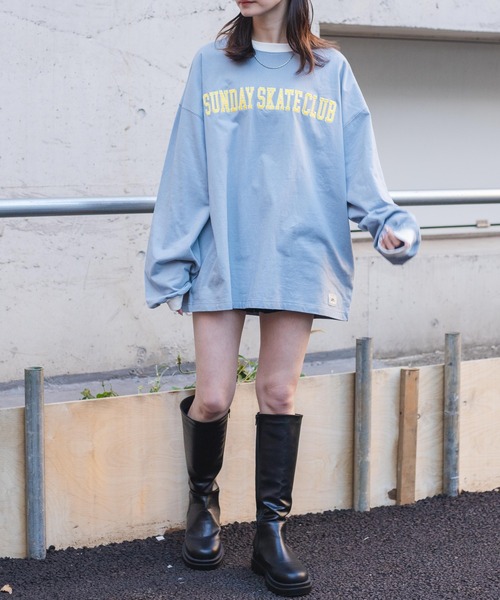 WEGO（ウィゴー）の「WEGO/ヘビーウエイト リンガーBIGロンT（Tシャツ/カットソー・メンズ・ホワイト/サックスブルー/ブラック/ダークグリーン・MEDIUM/LARGE）」の19枚目の写真