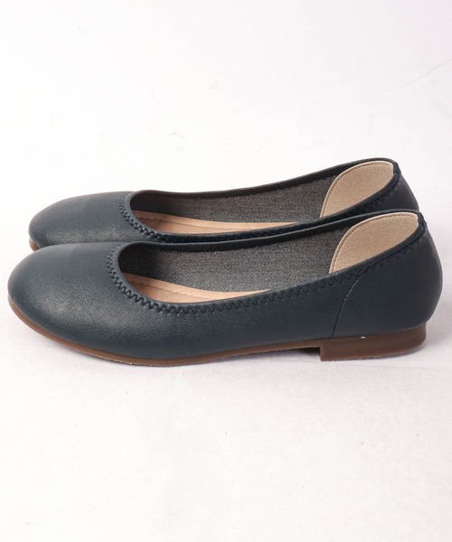 FUNALIVE（ファンアライブ）の「日本製 ラウンドトゥ 柔らか軽量フラットパンプス（バレエシューズ・レディース・ブラック/キャメル/ブラウン/ネイビー/ベージュ系その他/ターコイズブルー/グレー/レッド/マスタード・S/L/LL/3L/M/4L/SS）」の20枚目の写真