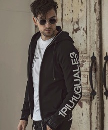 1piu1uguale3 RELAX | 【別注】1PIU1UGUALE3 RELAX/ウノピゥ ウノ ウグァーレ トレ リラックス/SIDE LOGO RHINESTONE ZIP HOODIE(パーカー)