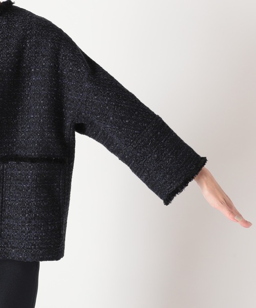 IENA（イエナ）の「＆NAVY ツィードジャケット◇（ノーカラー
